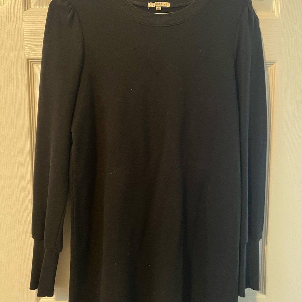 Chic Black Long Sleeve Dress Tee